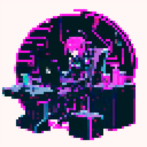 cute cyberpunk scorpion with human head, human head is from anime inspired character with vibrant hair, expressive eyes, and a playful smile, scorpion is playing computer games, tables with potato chips and coca cola, scorpion's tail should be fully in the picture