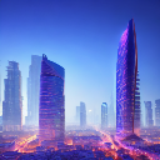 Neon-lit skyscrapers loom above the smog-filled streets, where futuristic hovercars whiz past chrome-clad robots and augmented humans.