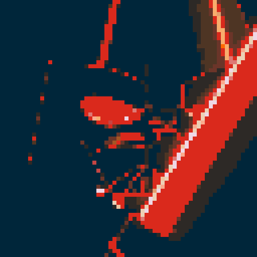 darth vader face close-up with red lightsaber