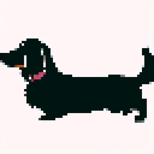 Long Haired Dachshund dog, side on, long, brown.