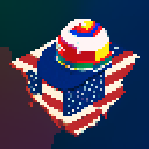 donald trump, tye dye shirt, 2024 hat, american flag, pixel art, retro vibes, detailed shading, sRGB