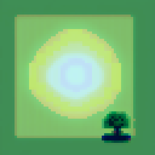 A green healing ray that appeared from the sky