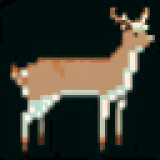 Image of same deer but drinking from a pond 