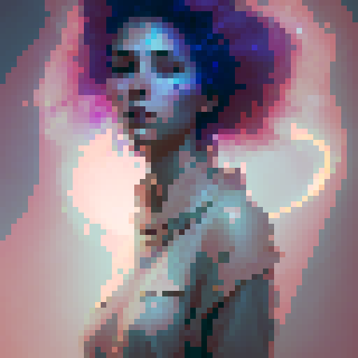 Ethereal, dreamlike, and otherworldly.
    
    Radiant sprite-woman, composed of shimmering light, with hair cascading in vibrant rays of sunlight, delicate features, and soft, luminous eyes - all in an ethereal, dreamlike art style.