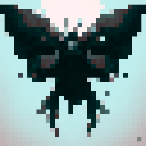 boss monster in the form of a bubbly butterfly, all in black and white