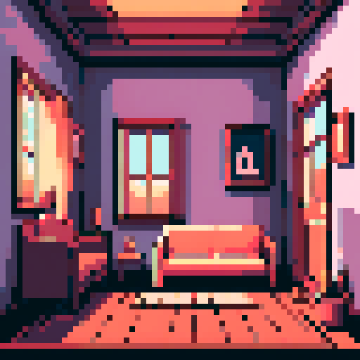 the inside of a 2d house with nothing inside but a background