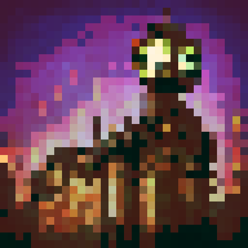 Steam Clock Tower, towering over a bustling city, adorned with intricate gears and pipes, exuding a mesmerizing blend of steampunk and Victorian elegance, all captured in a skillfully crafted, close-up, portrait-style 32x32 pixel art masterpiece