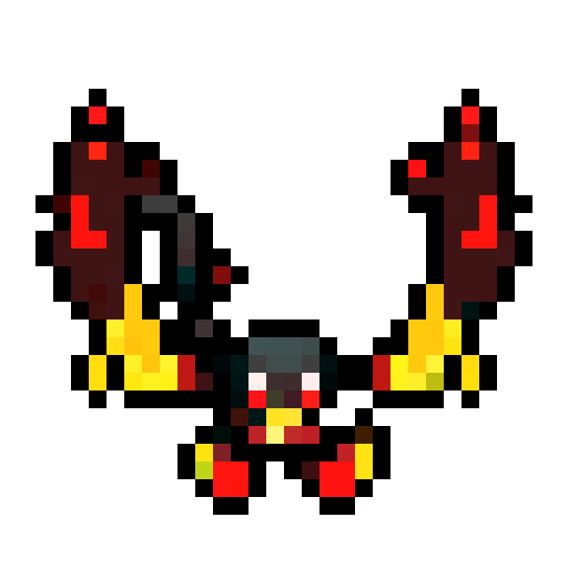 A demonic entity made entirely of fire, with blazing wings and piercing red eyes. It controls the flames around it and has an overwhelming, fiery presence. No background.
