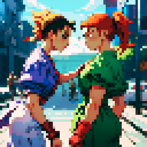 Two people attack each other like street fighter but they are exactly the same person?