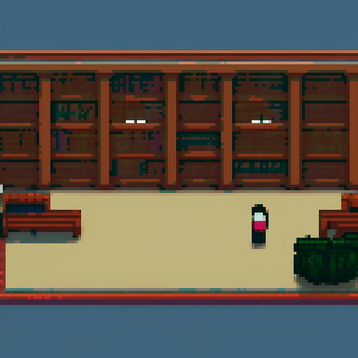 side scroller at a university about a ghost in the library