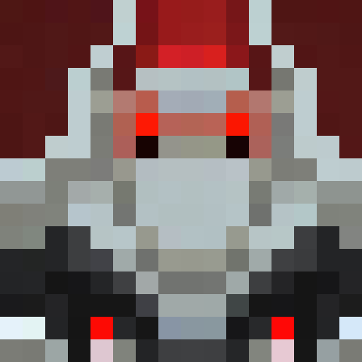 Shiny red car, racing stripes, chrome wheels, headlights glowing, pixelated 16x16 game icon, close up portrait in retro pixel art style.