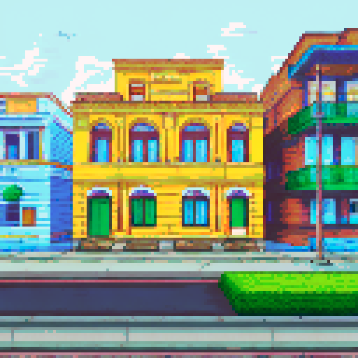 Mexico City multiple houses front view entire block