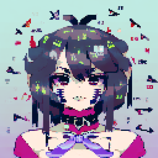 curvy, cute busty goth girl's face, whole head portrait, black hair, purple eyeshadow, red lipstick, low cut black studded leather halter top, studded collar, vibrant sRGB colors, edgy aesthetic. 