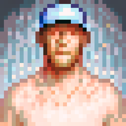 pixel portrait, professional golfer Scottie Scheffler, game icon, 32x32 pixel art, sRGB, skill art, close up, portrait