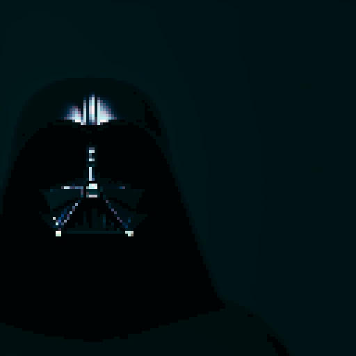 dark, obscure, deformed Darth Vader, Death Star, detailed lighting, cinematic, 4k/8k, pixel art