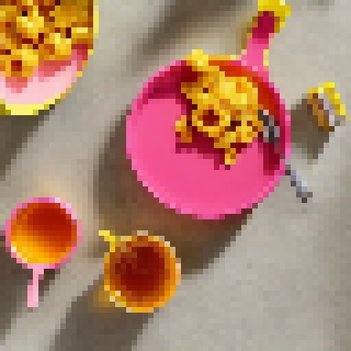 "Honey Heaven" cereal box with a pink and yellow color scheme