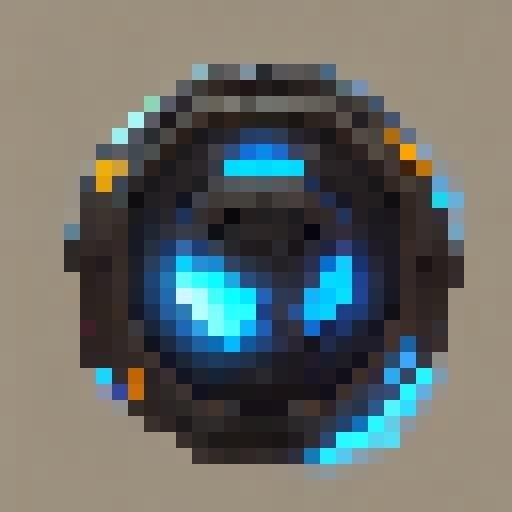 Electric shield spell icon for players to use. With 1px black contour and blue color palette.
