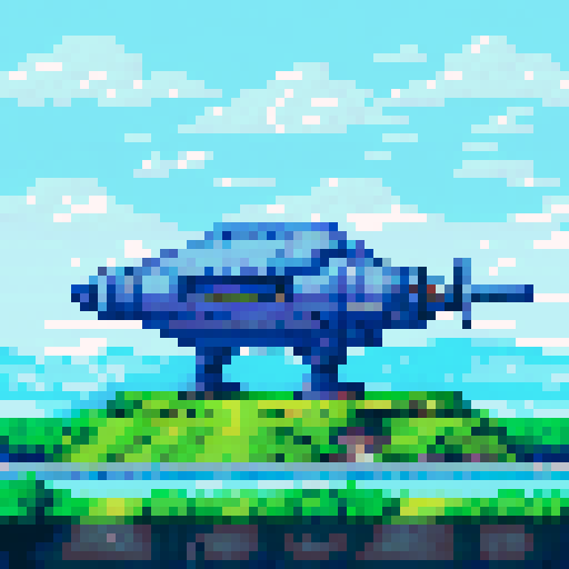 Tileable pixel art spaceship floor, metallic grays and blues, futuristic style, sRGB, pixel art, background, landscape