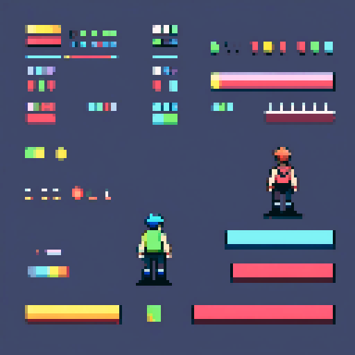 visualize UI elements for Stamina Bar: A visual representation of the player's current stamina level