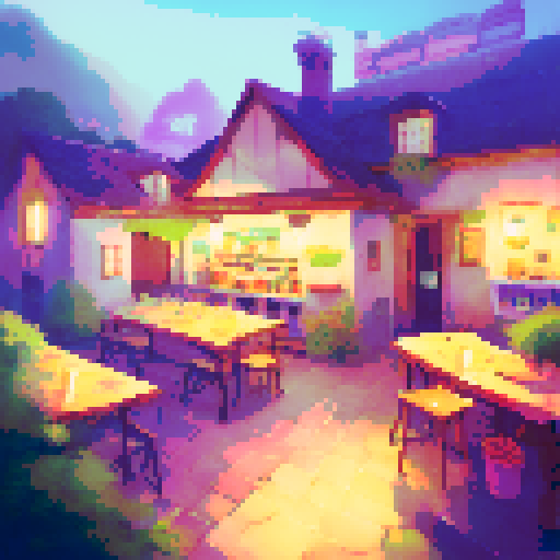 Pizzeria, at night, cute, relaxing