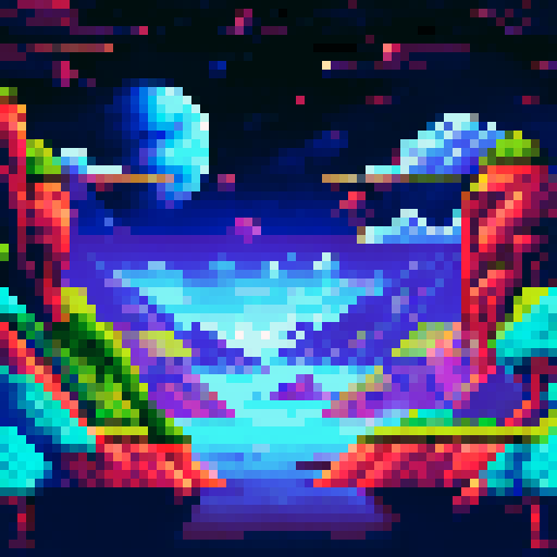 Space Galaxy pixelated landscapes