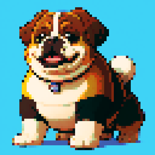 chubby dog with dumbbell