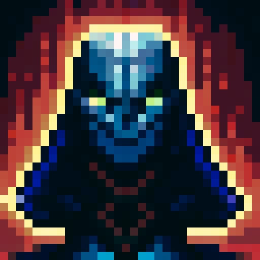 grim vampire hunter game 32x32 pixel art, game icon, skill art, close up, portrait