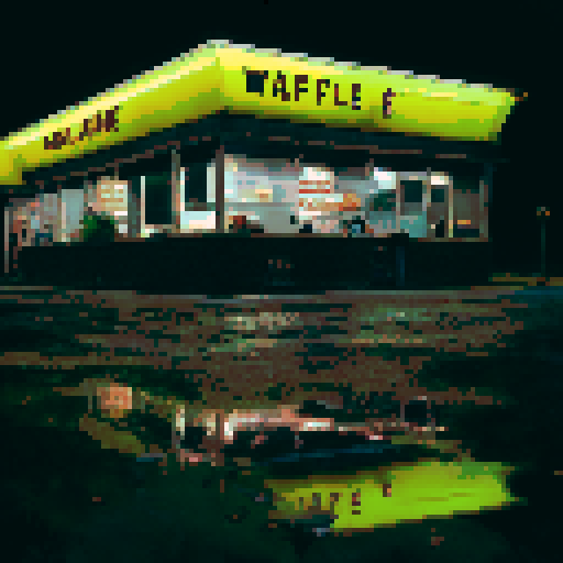 Waffle House on a black background