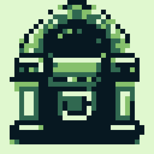 8-bit, pixelated jukebox.