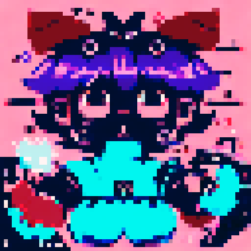 Cute androgyne humanoid robot, anime style, pixel art, character portrait, close up, big bright eyes, rosy cheeks, shiny metallic hair, delicate circuitry patterns on the skin, glowing neon lights, expressive eyebrows, small button-like nose, and a gentle smile