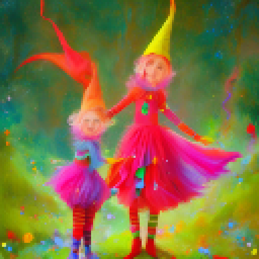 Colorful elves that poses magical powers