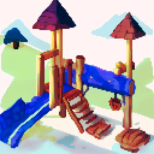 a deserted playground, no background