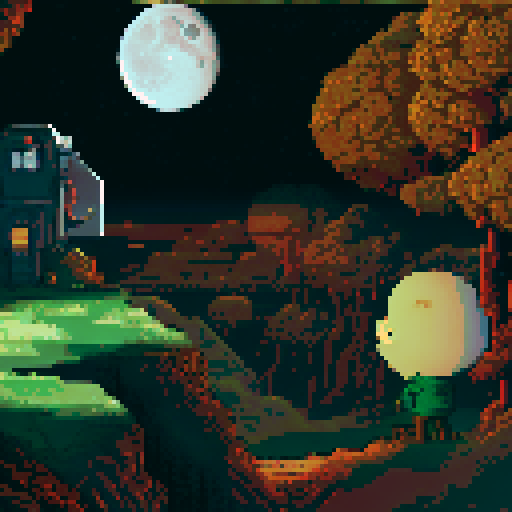 The scene is set as the main protagonist, gurney as seen in the bottom right is on a hill looking over a desolate area with sparse plant life up in flame. We see the back of his head, with his distinct jaw and a cigarette in his mouth. in the distance is a large laboratory, which has smoke coming out of it and a hole in the top. The sky is full of starts, a moon and a distant alien planet
