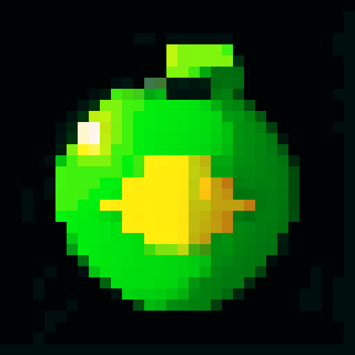 small green glowing orb, retro-style 16-bit, 16x16, pixel art, sRGB