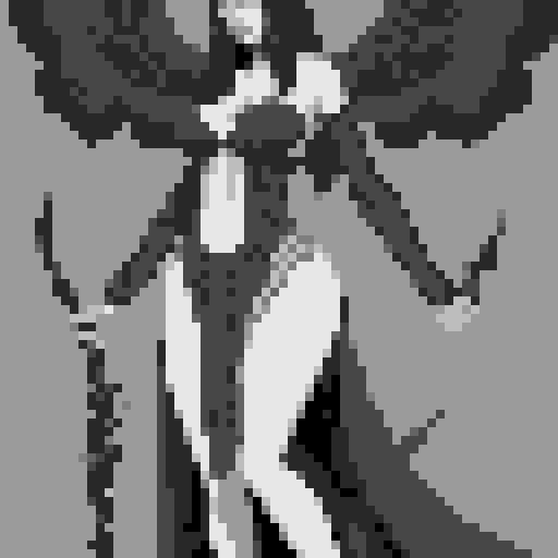 busty succubus, skin tight lace, deep v-neck crop top, intricate druidic staff, pixel art, sRGB
