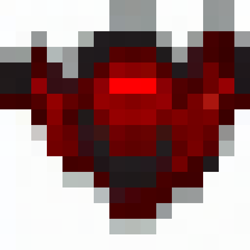 blood stone crystal, red energy radiating, game icon style, 16x16 pixels, pixel art, close up, portrait