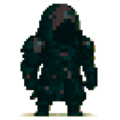 I uploaded your image (example) to the AI, set up a prompt to write, and created it using it: Prompt for creating 2D RPG hero sprites:

Character type:

A man in dark, heavy, hooded armor.

The image of a hidden hero, reminiscent of an assassin or a grim warrior.

Clothing and armor:

Hood concealing the face (no distinct features).

Dark armor with metal plates on the shoulders and arms.

A belt with several pouches or knives, possibly a dagger or short sword, hanging from the belt.

Twisted or