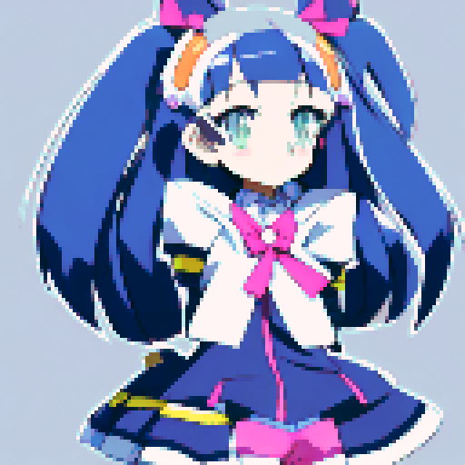 long hair, blonde, ribbon, large breasts, sailor uniform, school, blue eyes, smile, shy, blush, anime style, black outlines