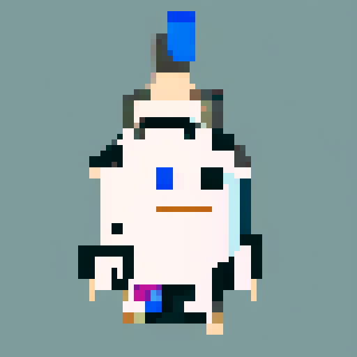 a potato with a hat on his head, small eyes, hands, and mouth