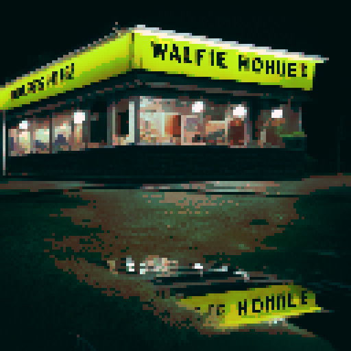 Waffle House on a black background