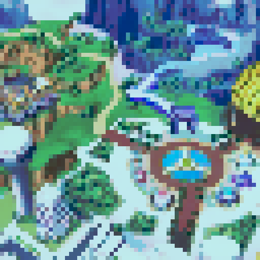 Time patrol, Dragonball heroes charging up, fiery auras engulfing their bodies, muscles bulging, eyes glowing with determination, vibrant sunset painting the sky in hues of orange and pink, mountains majestically rising, creating a breathtaking pixel art portrait of power and heroism in a sprawling landscape