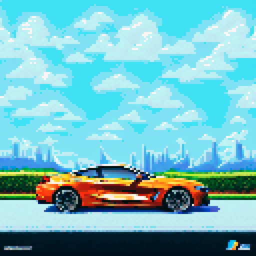 Photorealistic, centered BMW 8 series in a three quarter view, right wheel in front, clean background, pixel art style with sRGB colors
