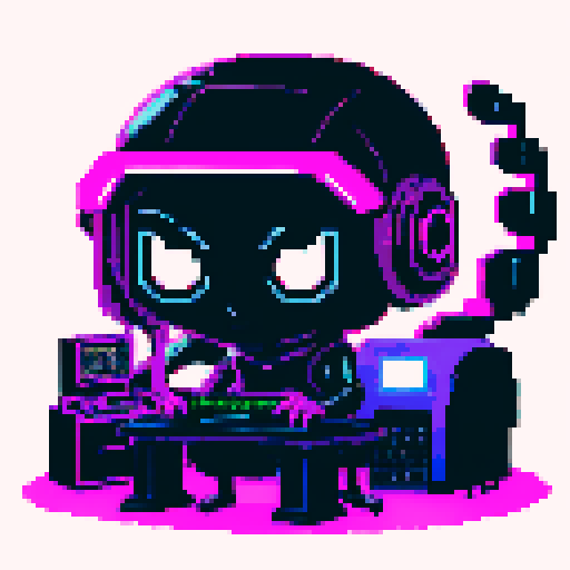 Scorpion playing computer games in a cyberpunk room