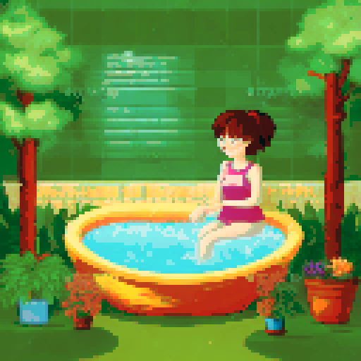 2 girls with short brown hair sitting in a bathroom, one of them in the bath, the other one on the floor. The bathroom is pretty and has a lot of plants, and sunny. Both girls look pretty and cute