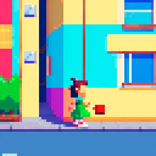 side profile of urban street