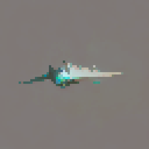 ghostly sword, ethereal, wisps of smoke, flying to the right