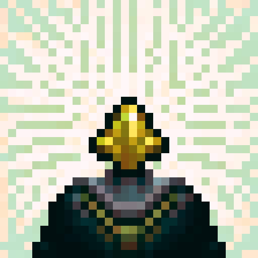 gold color helmet, game icon, 32x32 pixel art, sRGB, skill art, close up, portrait