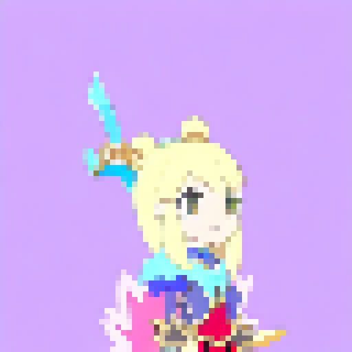 Regal princess with flowing golden hair, adorned in ornate armor, wielding a enchanted sword, standing atop a mountain peak overlooking a sprawling kingdom.