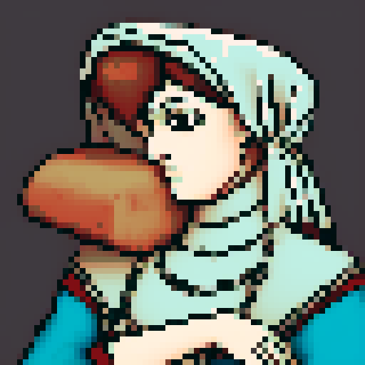 portrait of a medieval woman leaning her head on her arm.