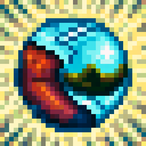 Water droplets glistening, rippling waves, pixelated reflections, vibrant hues, intricate details, skillfully crafted, 32x32 game icon, close-up portrait, sRGB color palette, mesmerizing art style